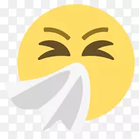 t恤表情喷嚏帽衫贴纸-咳嗽