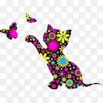 小猫艺术画按数字剪贴画-小猫