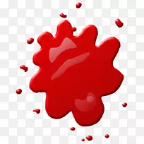 t恤红色黏液夹艺术-黏液