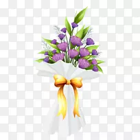 花束紫色剪贴画婚纱花