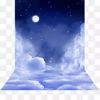 夜空满月桌面壁纸-天堂
