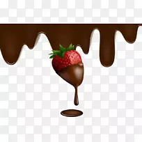 冰淇淋巧克力覆盖培根白巧克力草莓巧克力飞溅