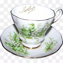 茶碟餐具咖啡杯瓷器百合花山谷