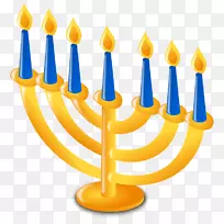 光明节烛台剪贴画-犹太节日