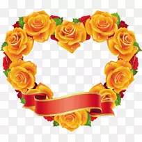 玫瑰黄心夹艺术-爱情框架
