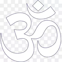白线艺术圈剪贴画-om