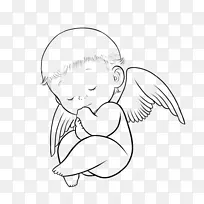 画婴儿卡通剪贴画-婴儿天使