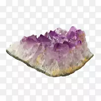 紫水晶宝石晶体愈合岩矿物