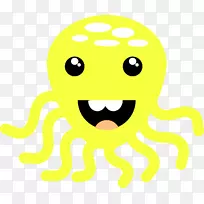 章鱼表情笑脸卡通剪贴画章鱼