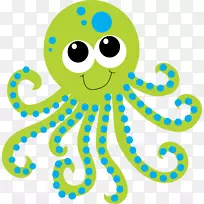 深海生物水生动物剪贴画章鱼