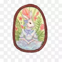 复活节兔子复活节彩蛋兔子水彩画兔子