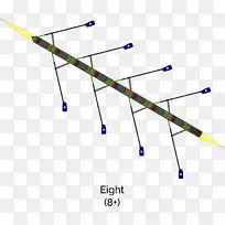 划艇八舟划桨