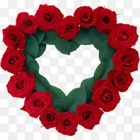 玫瑰花环桌面壁纸情人节心花