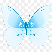 蝴蝶昆虫剪贴画-蓝色蝴蝶