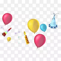 生日气球剪辑艺术-水彩画气球