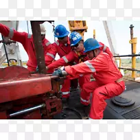 石油工业天然气平台油田-工业工人和工程师