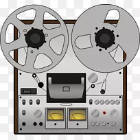 磁带录音机从磁带到卷筒录音带录音紧凑的盒式磁带剪辑艺术.盒式磁带