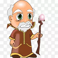 萨满卡通魔杖剪贴画