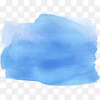 钴蓝绿松石微软天蓝色-蓝色水彩画