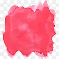 水彩画桌面壁纸.红色背景