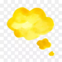 黄色水彩画言语气球.语音气泡