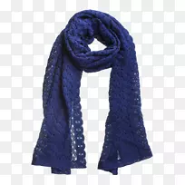围巾披肩钴蓝针织围巾