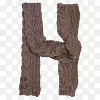 围巾羊毛手套包字体围巾