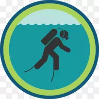 水下潜水员潜水徽章