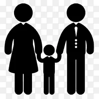 家庭电脑图标离婚儿童-父母