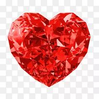 红色钻石心夹艺术-海得拉巴