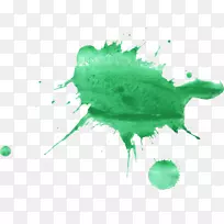 桌面壁纸水彩画.背景绿色