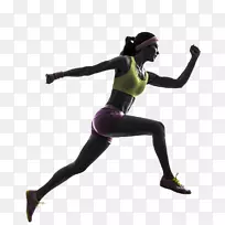 跑步女子摄影剪影慢跑运动员