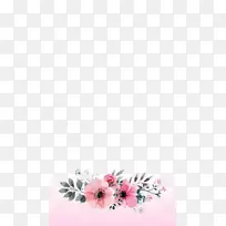 花纸花环设计粉红色水彩花