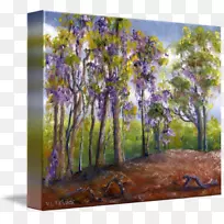 漆树画布印花丙烯酸涂料艺术紫藤