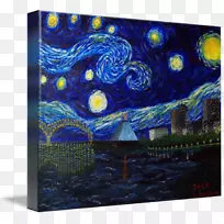 孟菲斯星夜绘画艺术丙烯酸涂料-星光之夜