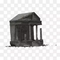 古希腊寺庙遗址建筑渲染-寺庙