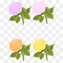 玫瑰剪贴画-粉彩花