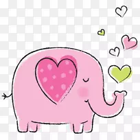 爱大象剪贴画-可爱的大象