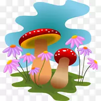 普通蘑菇剪贴画-真菌