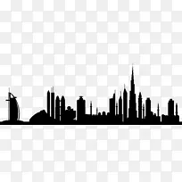 哈利法塔天际线轮廓-免费-迪拜