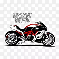 汽车摩托车Ducati Diavel绘图-Ducati