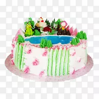 生日蛋糕糖霜奶油派-粉红蛋糕