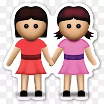表情符号牵着手贴着女人Zazzle-妹妹