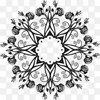 黑白花卉设计剪贴画.装饰图案