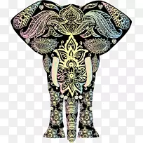 保存大象装饰图案-装饰图案