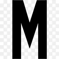 黑字计算机图标字母表.字母m