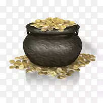 金币展示圣帕特里克节剪贴画-金币壶