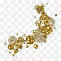 金色圆圈水彩画剪贴画圆金