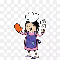 面部表情手指艺术手臂-女厨师