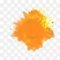 橙汁山核桃派饮料-黄色背景